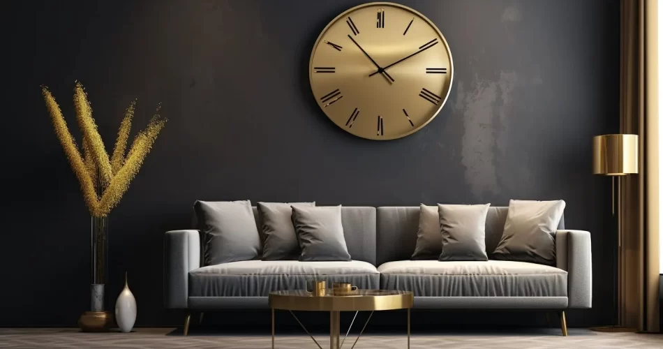 Horloges murales design luxe dans un salon